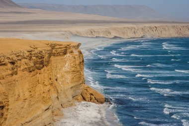 Cliff over the Pacific Ocean. Paracas, Peru clipart