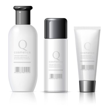 Gerçekçi kozmetik şişe kümesi