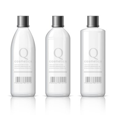 Gerçekçi kozmetik şişe kümesi