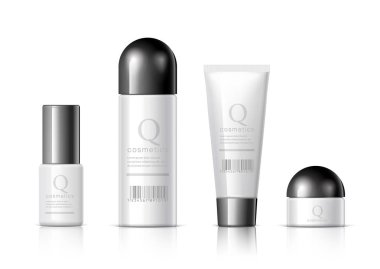 Gerçekçi kozmetik şişe kümesi