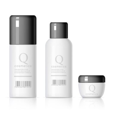 Gerçekçi kozmetik şişe kümesi