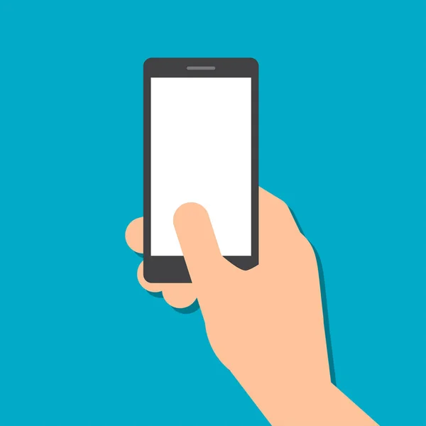 Hand håller en smart telefon i vertikalt läge. — Stock vektor