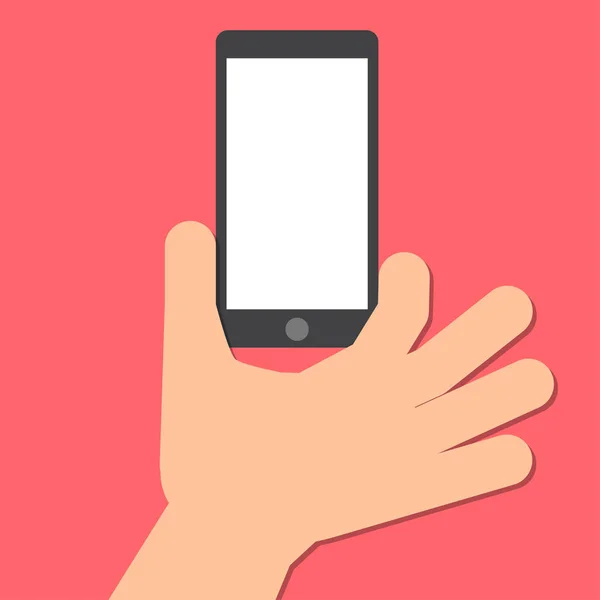Hand håller en smart telefon i vertikalt läge. — Stock vektor