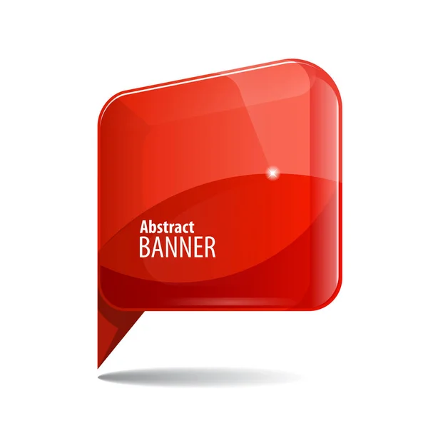 Brilhante brilho vermelho banner 3d — Vetor de Stock