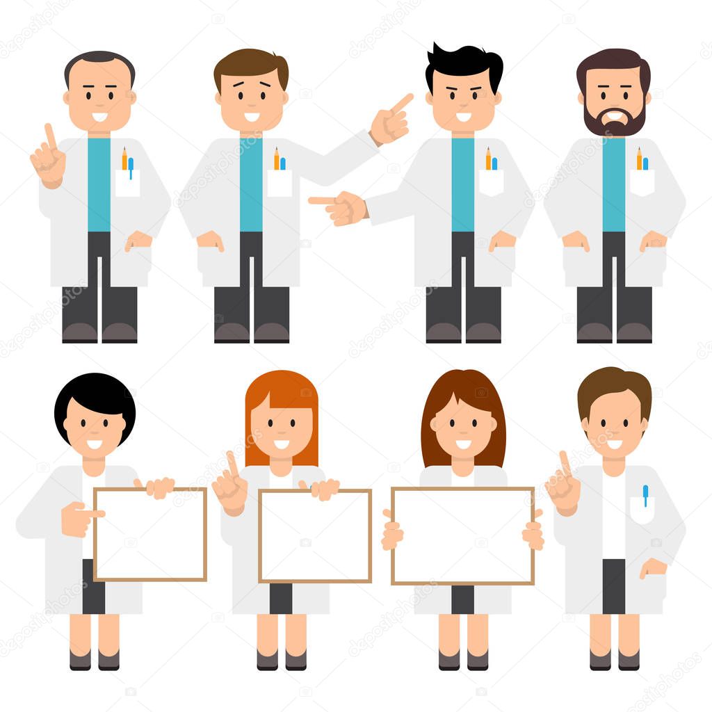 Doctors, scientists. Vector illustration 