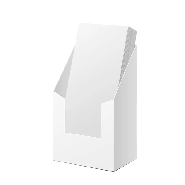 Fehér karton tartó brosúrák és szórólapok. — Stock Vector