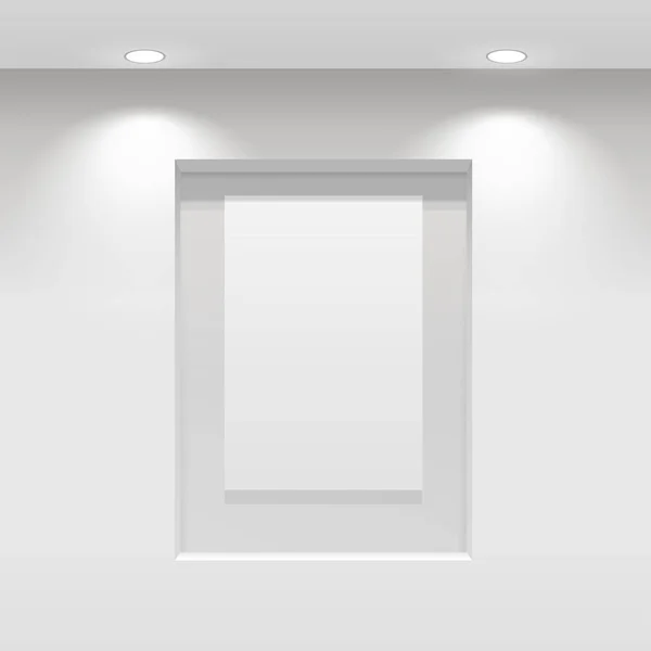 Panneau d'exposition. Affiche verticale accrochée au mur — Image vectorielle