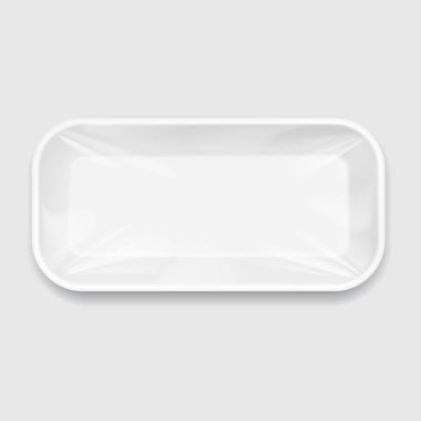 Beyaz strafor yemek tepsisi paketi.