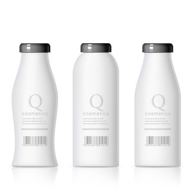 Gerçekçi kozmetik şişe kümesi