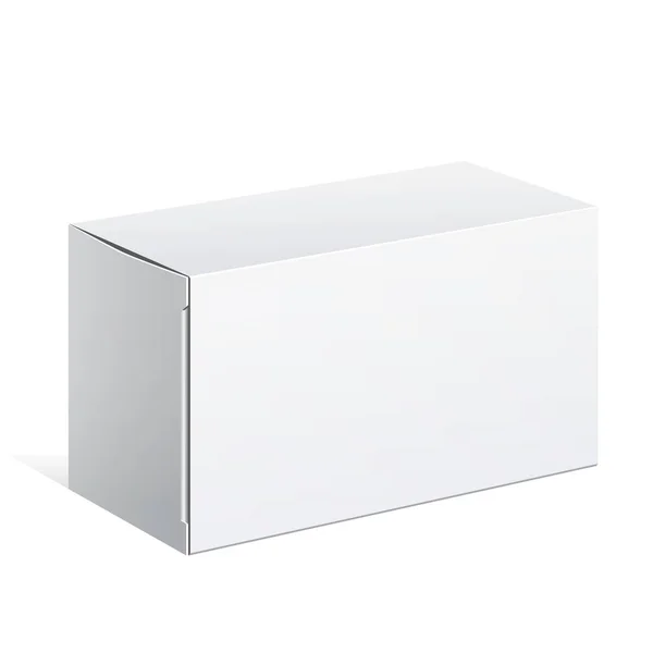 Caja de cartón paquete blanco. Para software — Vector de stock