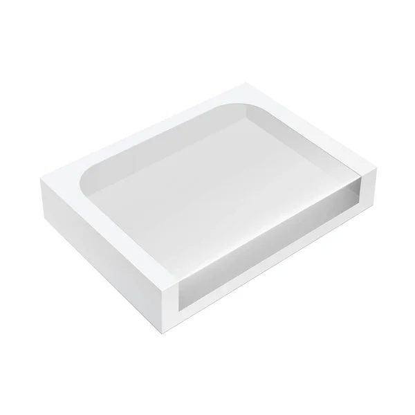 Caja de paquete blanco realista . — Vector de stock