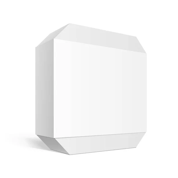 Boîte de carton de paquet blanc. Pour les logiciels — Image vectorielle