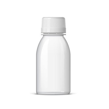 Serin gerçekçi beyaz plastik şişe.