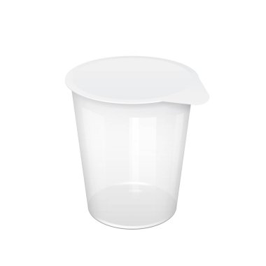 Gerçekçi şeffaf tek kullanımlık plastik bardak