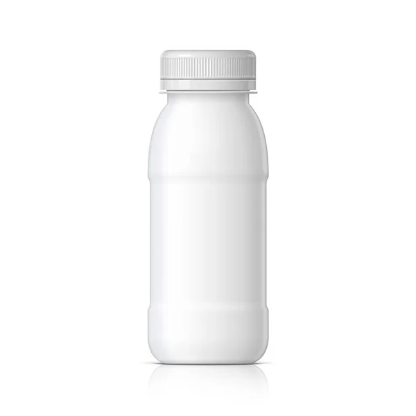 Super realistyczny biały butelki z tworzyw sztucznych. — Wektor stockowy