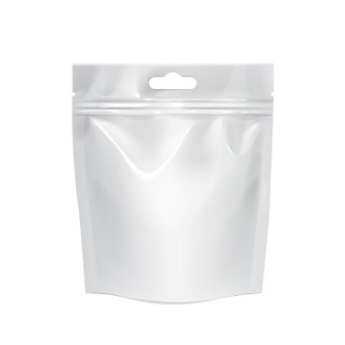 Beyaz gerçekçi polietilen torba asmak yuvalı.