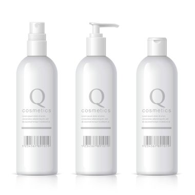 Gerçekçi kozmetik şişe kümesi