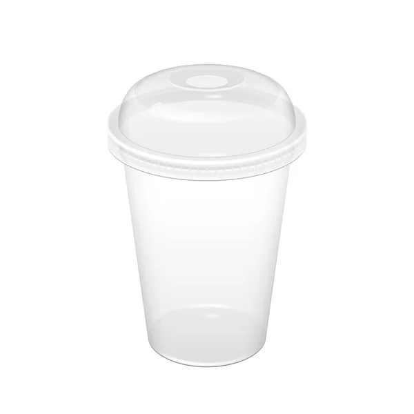 Realistic Transparent Disposable Plastic Cup — Stock Vector