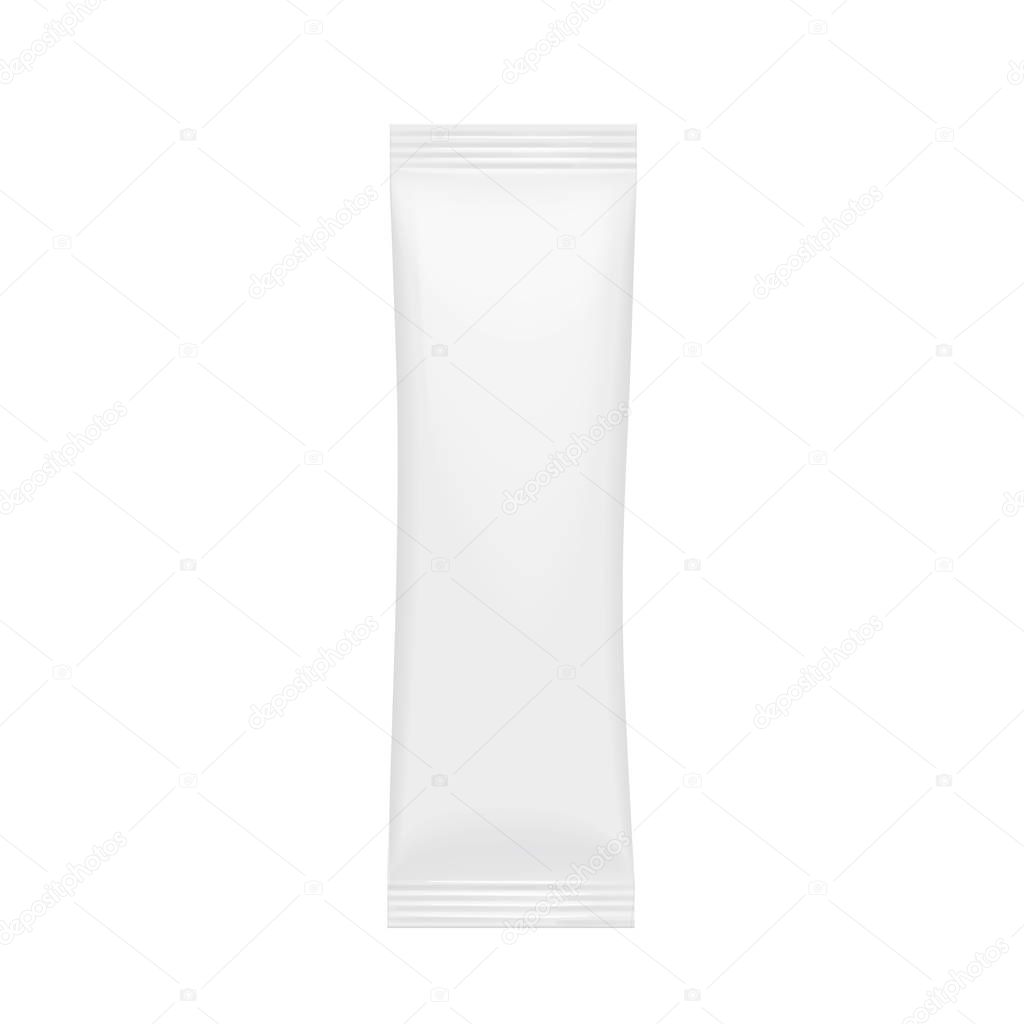 Realistic White Blank template Packaging Stick