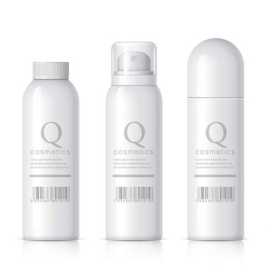 Gerçekçi kozmetik şişe kümesi