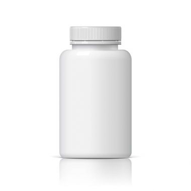 Serin gerçekçi beyaz plastik şişe.