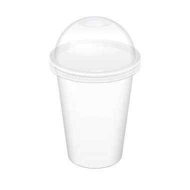 Gerçekçi şeffaf tek kullanımlık plastik bardak