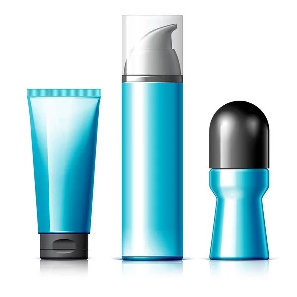 現実的な化粧品ボトルのセット — ストックベクタ