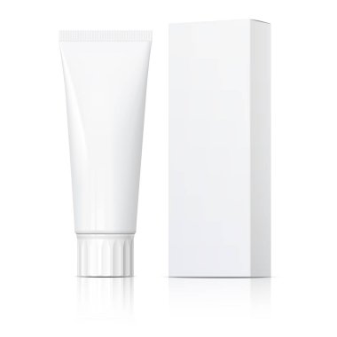 gerçekçi beyaz tüp ve ambalaj.