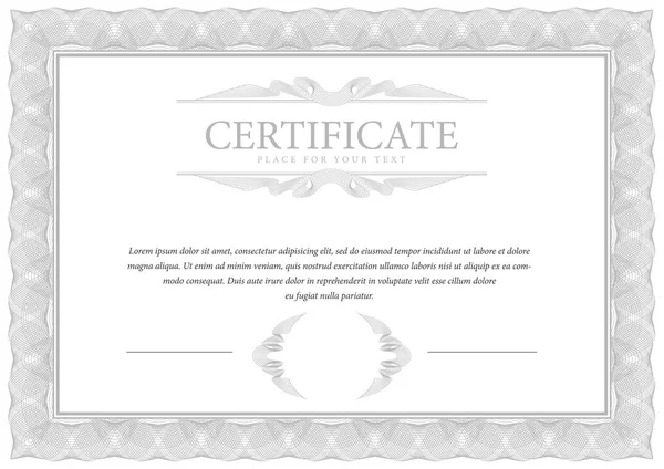 Certificaat. Sjabloon diploma valuta grens. — Stockvector