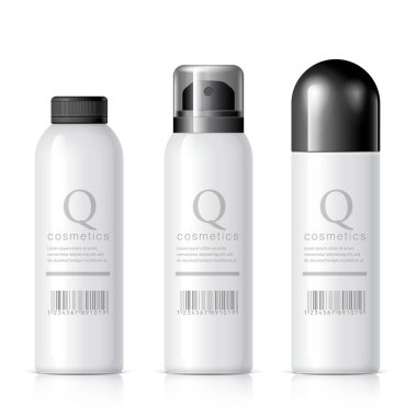 Gerçekçi kozmetik şişe kümesi