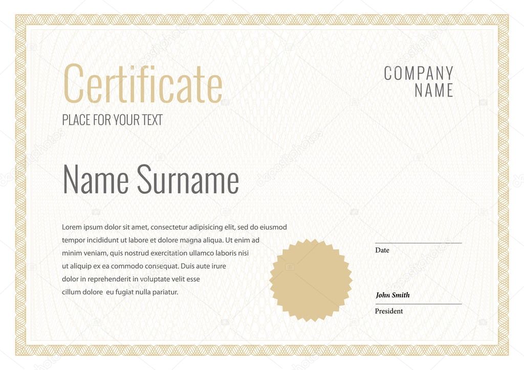 Certificate. Template diploma currency border.