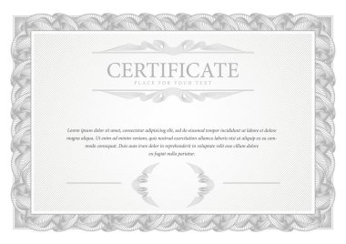 Sertifika. Şablon diploması para birimi kenarlık.