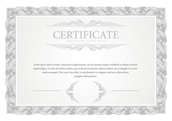 Certificaat. Sjabloon diploma valuta grens. — Stockvector