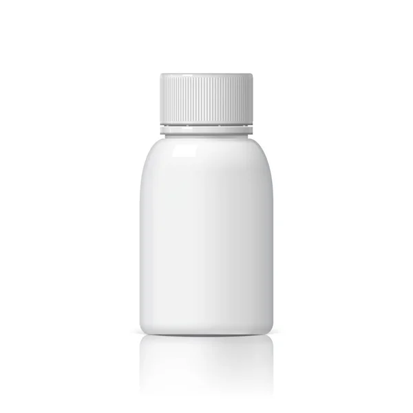 Прохолодна реалістична біла пластикова пляшка . — стоковий вектор