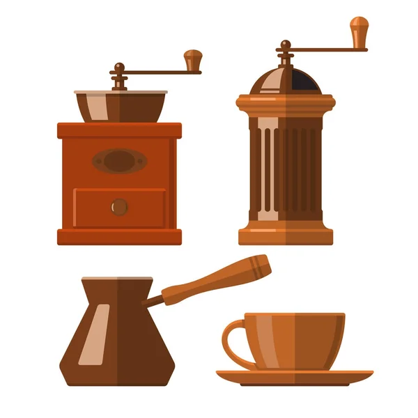 Conjunto de ícones de acessórios de café — Vetor de Stock