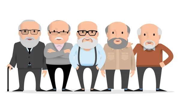Idős emberek. Régi emberek egy csoportja — Stock Vector