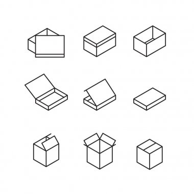 kutusunu işaretler. Icon set satır. Vektör çizim.