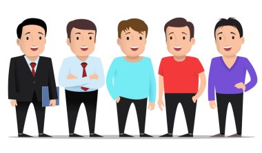 Çocuklar farklı giysiler içinde grup.