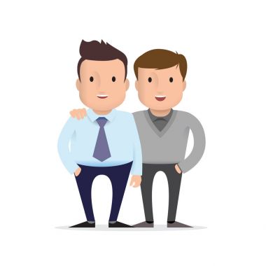 iki arkadaş. dostluk yetişkin çocuklar.