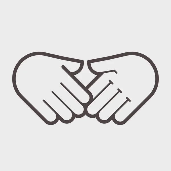 Hand schudden gebaar. Symbool overeenkomst — Stockvector
