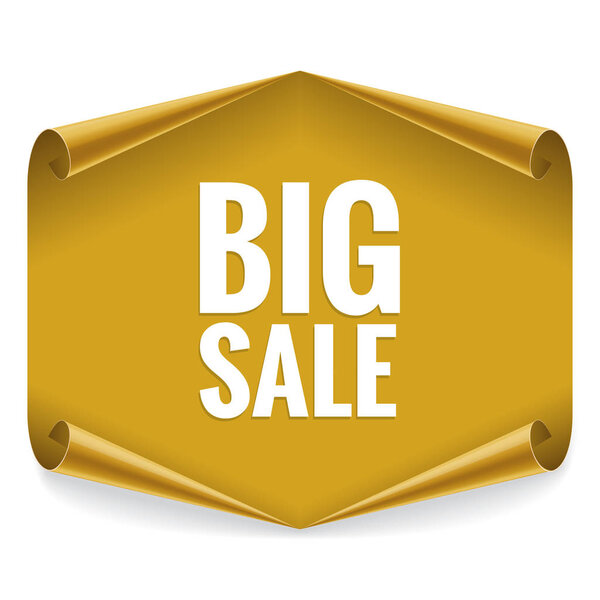 Продается баннер. Золотая глянцевая бумажная лента
