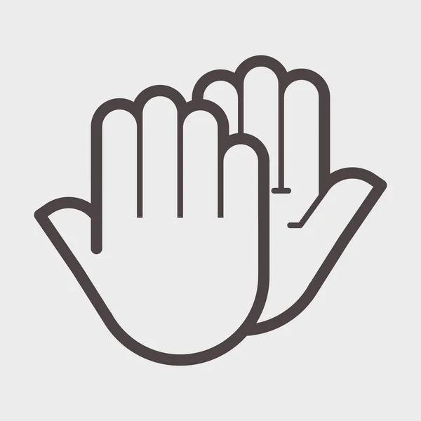 Black outline high five icon graphic — Stock Vector ...