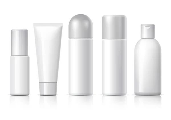 Realistische cosmetische fles kan sproeien container. — Stockvector