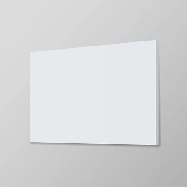 Quadro horizontal branco realista para pinturas — Vetor de Stock