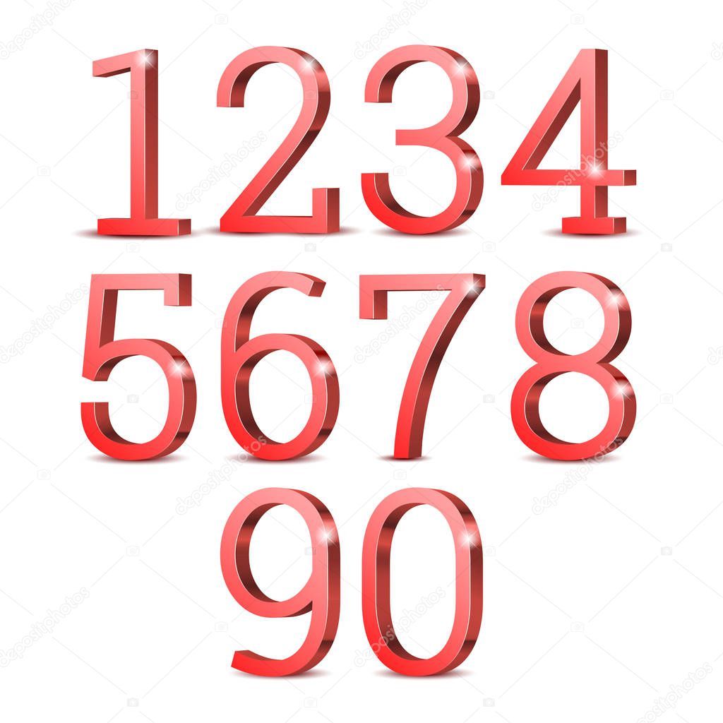 Red 3d numbers.