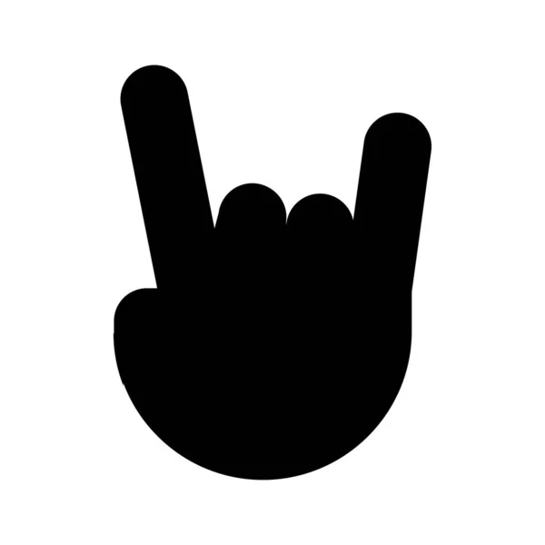 Rock on. Gestenreiche Hände. Zeigefinger und kleiner Finger nach oben. — Stockvektor