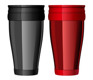 Parlak Metal seyahat ısı kabı vektörü. 10 saniye.