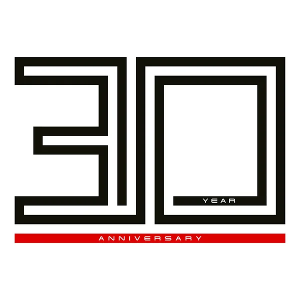 30, aniversario de la celebración de treinta años para el concepto de logotipo de diseño , — Vector de stock