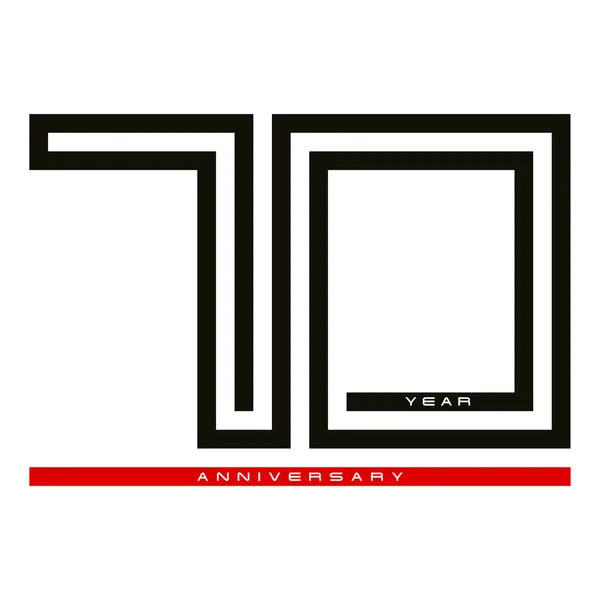 70, aniversário de celebração de 70 anos para o conceito de logotipo de design — Vetor de Stock