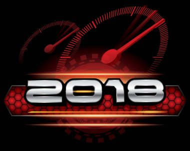 Arka plan üzerinde vektör 2018